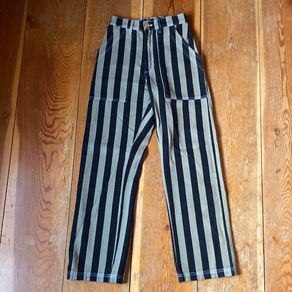 Big Bud Press Black & Gray Striped Work Pants, XS
